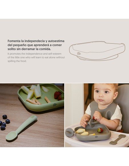 Plato Llano de Silicona Verde Oliva