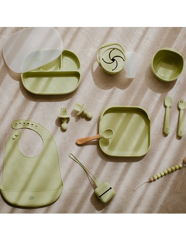 Plato Llano de Silicona Verde Oliva