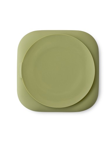 Plato Llano de Silicona Verde Oliva