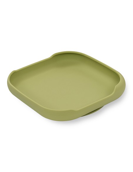 Plato Llano de Silicona Verde Oliva