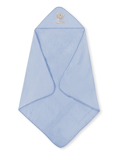 Bath Towel - 100X100 - 400 Gsm Cotton Terry + Brush&Comb - Mod. Love You - Blue