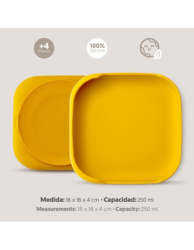Plato Llano de Silicona Ocre Tierra