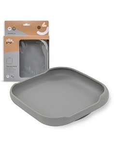 Plato Llano de Silicona Gris Petroleo