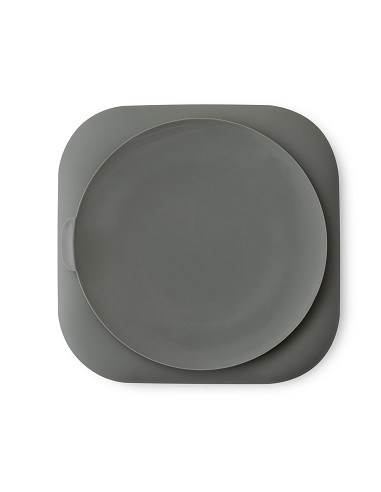 Plato Llano de Silicona Gris Petroleo