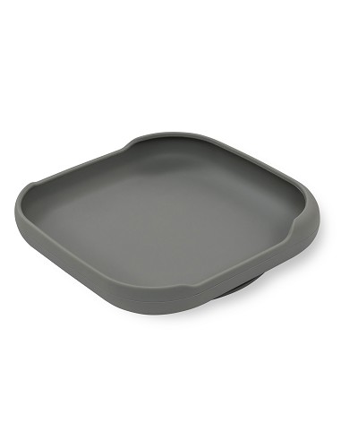 Plato Llano de Silicona Gris Petroleo