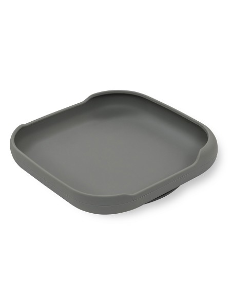 Plato Llano de Silicona Gris Petroleo