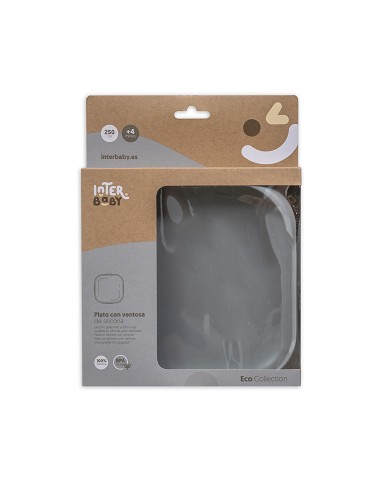 Plato Llano de Silicona Gris Petroleo