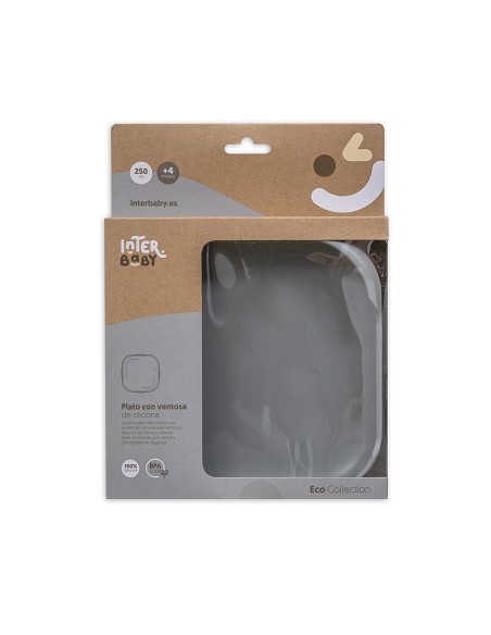 Plato Llano de Silicona Gris Petroleo