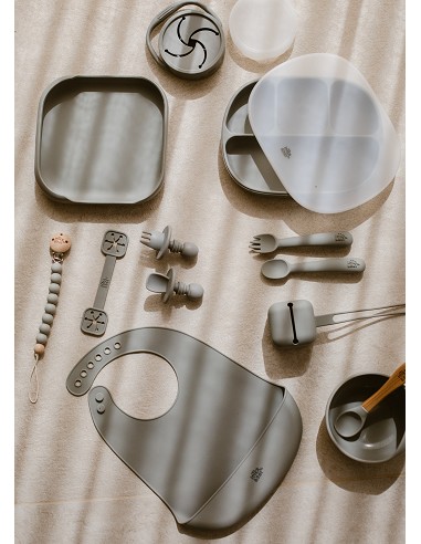 Plato Llano de Silicona Gris Petroleo