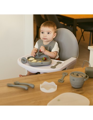 Plato Llano de Silicona Gris Petroleo