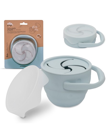 Porta Snacks de Silicona Azul Grisaceo