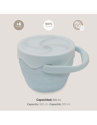 Porta Snacks de Silicona Azul Grisaceo