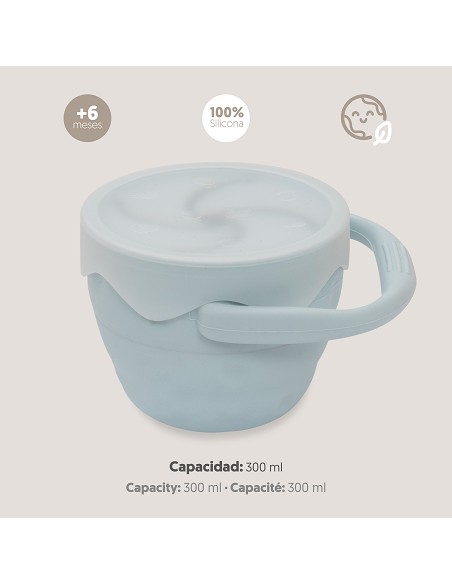 Porta Snacks de Silicona Azul Grisaceo