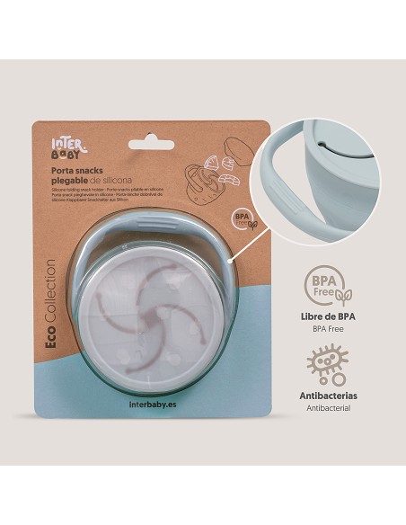 Porta Snacks de Silicona Azul Grisaceo