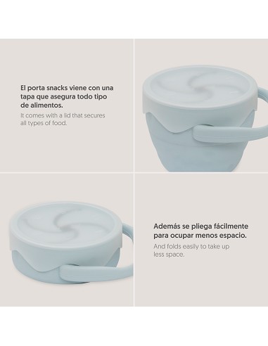 Porta Snacks de Silicona Azul Grisaceo