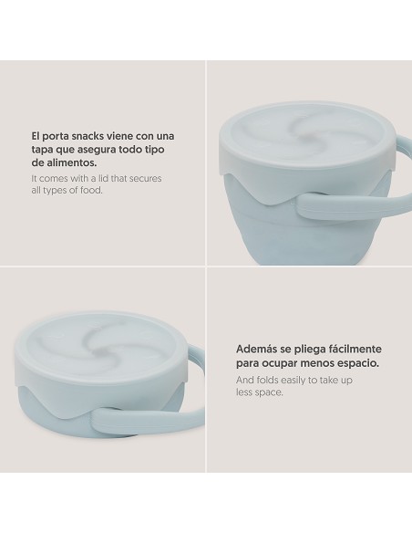 Porta Snacks de Silicona Azul Grisaceo