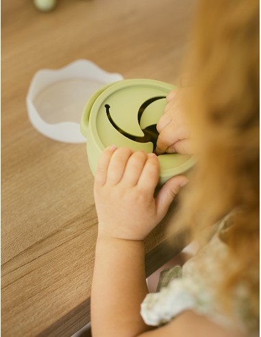 Porta Snacks de Silicona Azul Grisaceo