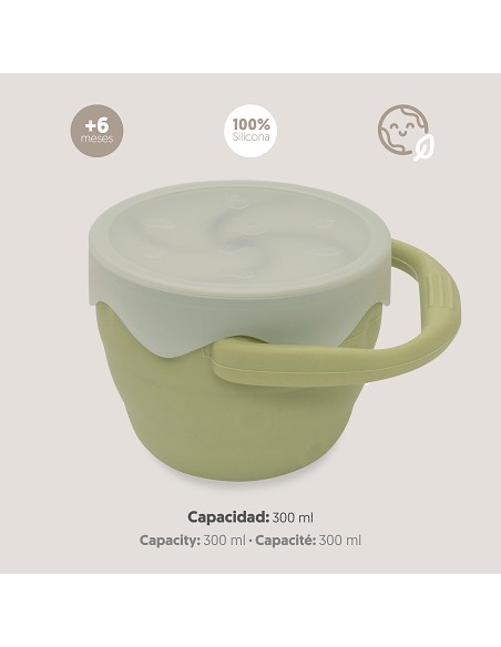 Porta Snacks de Silicona Verde Oliva