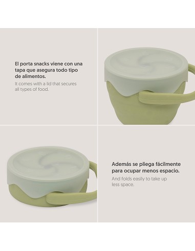 Porta Snacks de Silicona Verde Oliva