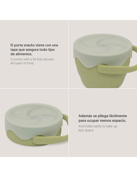 Porta Snacks de Silicona Verde Oliva