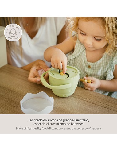 Porta Snacks de Silicona Verde Oliva