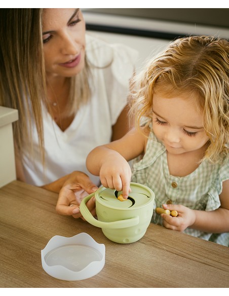 Porta Snacks de Silicona Verde Oliva