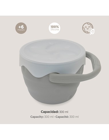 Porta Snacks de Silicona Gris Petroleo