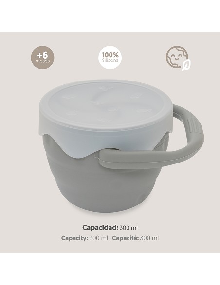 Porta Snacks de Silicona Gris Petroleo