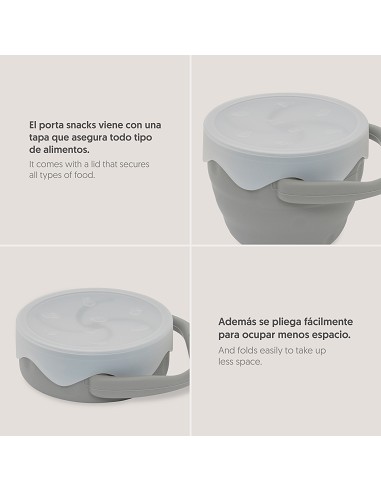 Porta Snacks de Silicona Gris Petroleo