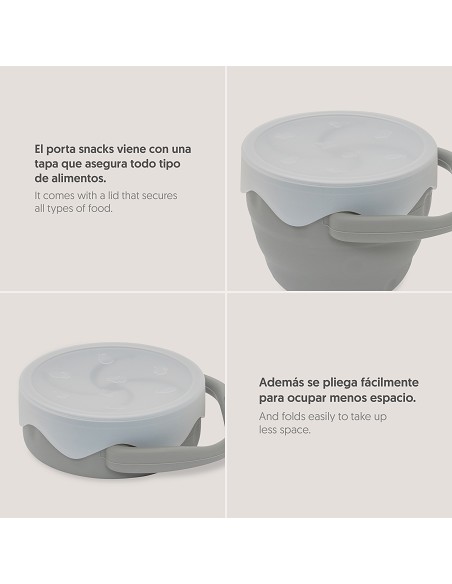 Porta Snacks de Silicona Gris Petroleo