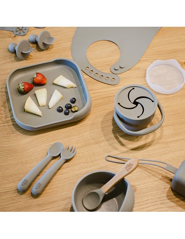 Porta Snacks de Silicona Gris Petroleo