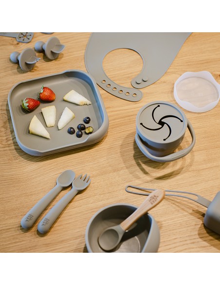 Porta Snacks de Silicona Gris Petroleo