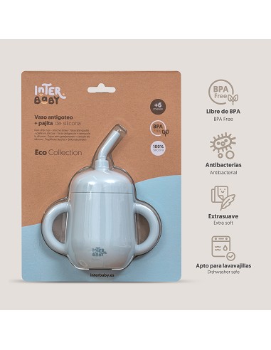 Vaso Antiderrame de Silicona Azul Grisaceo