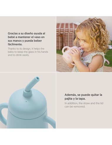 Vaso Antiderrame de Silicona Azul Grisaceo