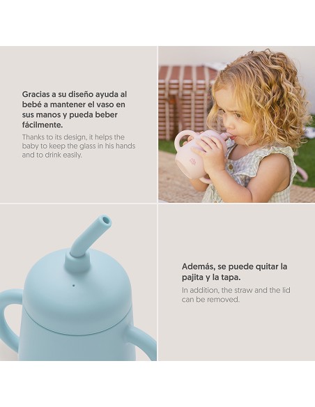 Vaso Antiderrame de Silicona Azul Grisaceo