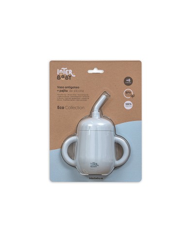 Vaso Antiderrame de Silicona Azul Grisaceo