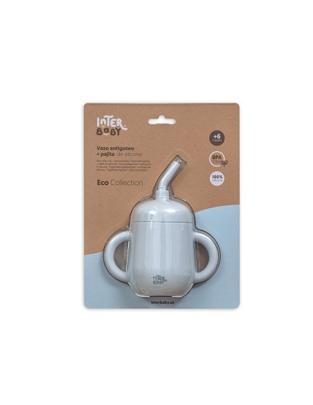 Vaso Antiderrame de Silicona Azul Grisaceo