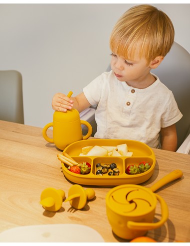 Vaso Antiderrame de Silicona Azul Grisaceo