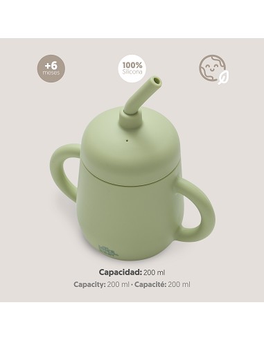 Vaso Antiderrame de Silicona Verde Oliva