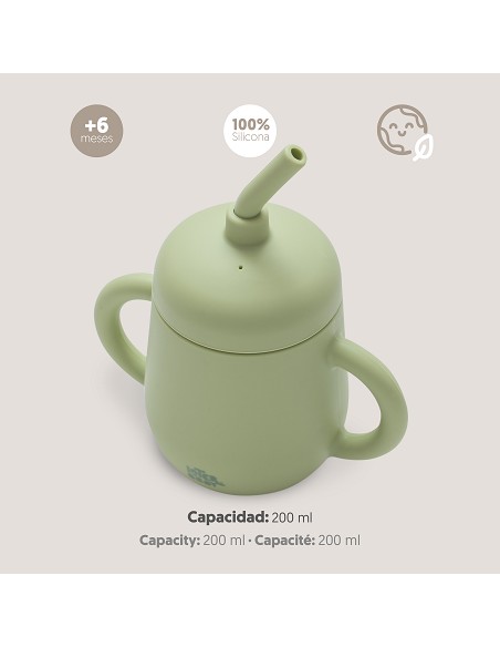 Vaso Antiderrame de Silicona Verde Oliva