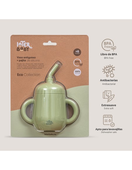 Vaso Antiderrame de Silicona Verde Oliva