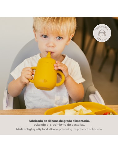 Vaso Antiderrame de Silicona Ocre Tierra