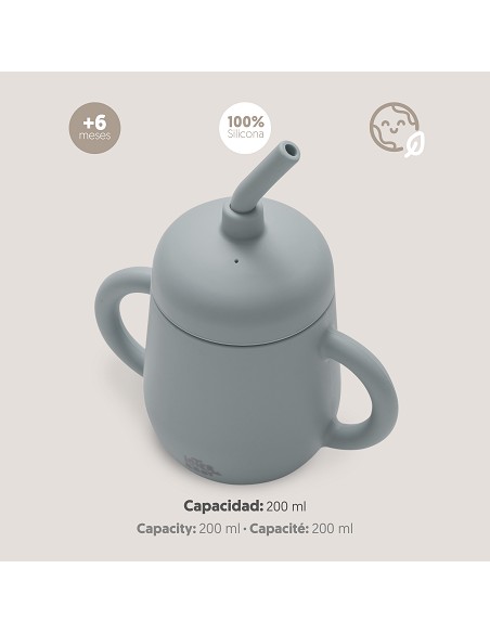 Vaso Antiderrame de Silicona Gris Petroleo