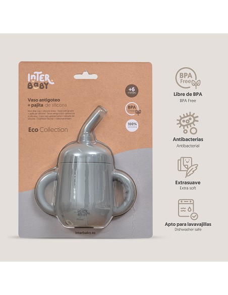 Vaso Antiderrame de Silicona Gris Petroleo