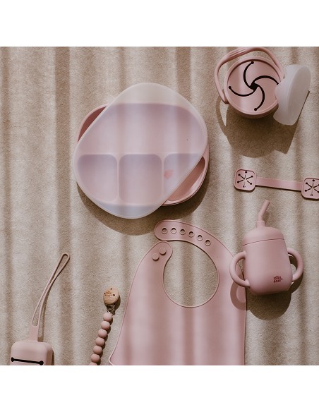 Plato Mas Tapa de Silicona Azul Grisaceo