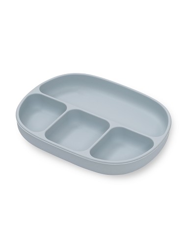 Plato Mas Tapa de Silicona Azul Grisaceo