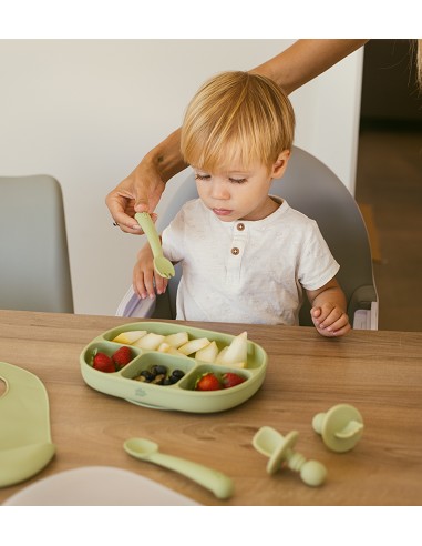 Plato Mas Tapa de Silicona Azul Grisaceo