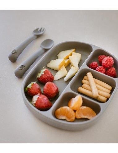 Plato Mas Tapa de Silicona Azul Grisaceo