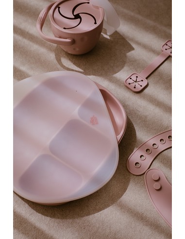 Plato Mas Tapa de Silicona Azul Grisaceo