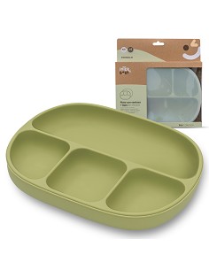 Plato Mas Tapa de Silicona Verde Oliva